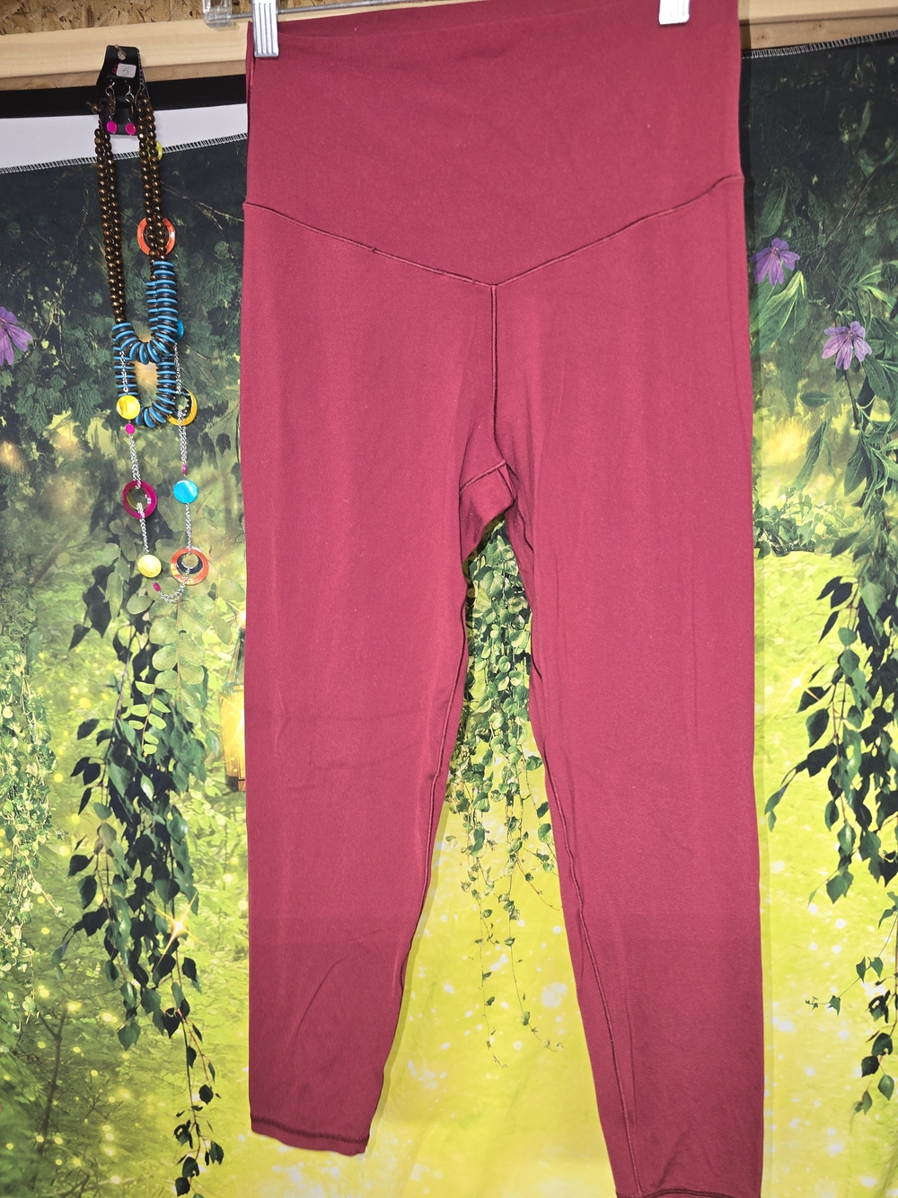 #185 aerie High-Rise Burgundy Leggings
